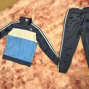 Adidas Kids Navy and Light Blue Jogger Set